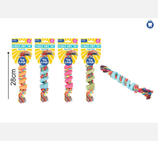 Smart Choice Summer Rubber & Rope Spiral Dog Toy