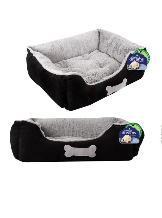 Sweet Dreams Faux Suede Pet Bed Black