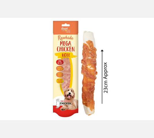 Smart Choice Rawhide/chicken Mega Roll Dog Treat 70g | Rawhide | Chicken Wrapped | Dog Treat