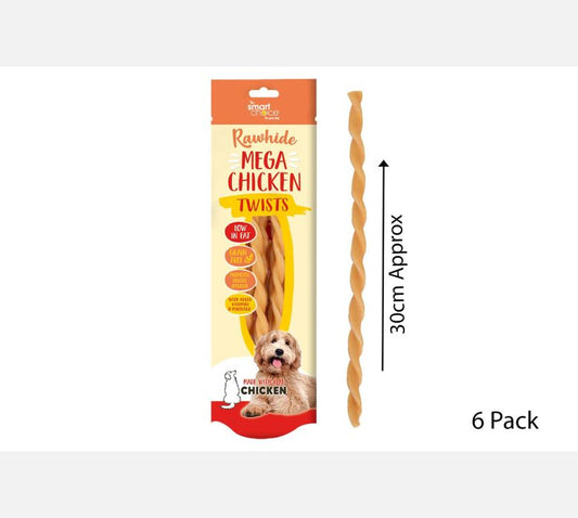 Smart Choice Mega Hide/chicken Twist Dog Treat 144g 5pk | Rawhide | Chicken Twist | Chew Treat