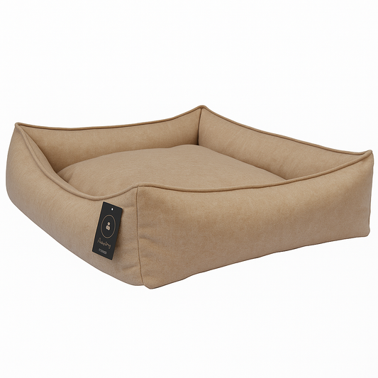 Luxury Calming Zipper Dog Bed Brown | Anti Slip | Anti Allergy | Orthopedic | Vet Approved