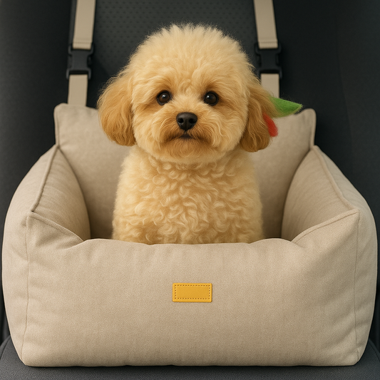 Luxury Dog Pet Seat Beige | Orthopaedic | Anti-Allergen | Machine Washable