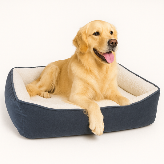 Luxury Plush Calming Zipper Dog Bed Anthracite | Anti Slip | Anti Allergy | Orthopedic | Vet Approved