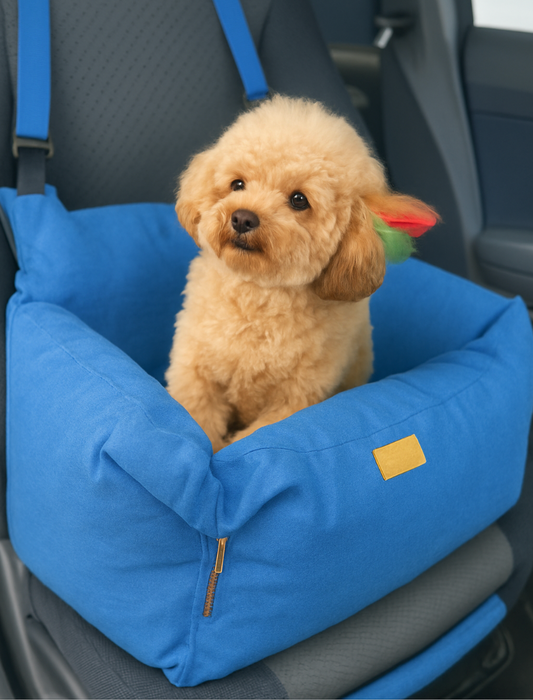 Luxury Dog Pet Seat Blue | Orthopaedic | Anti-Allergen | Machine Washable