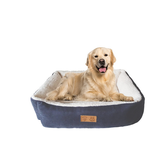 Luxury Plush Calming Zipper Dog Bed Anthracite | Anti Slip | Anti Allergy | Orthopedic | Vet Approved